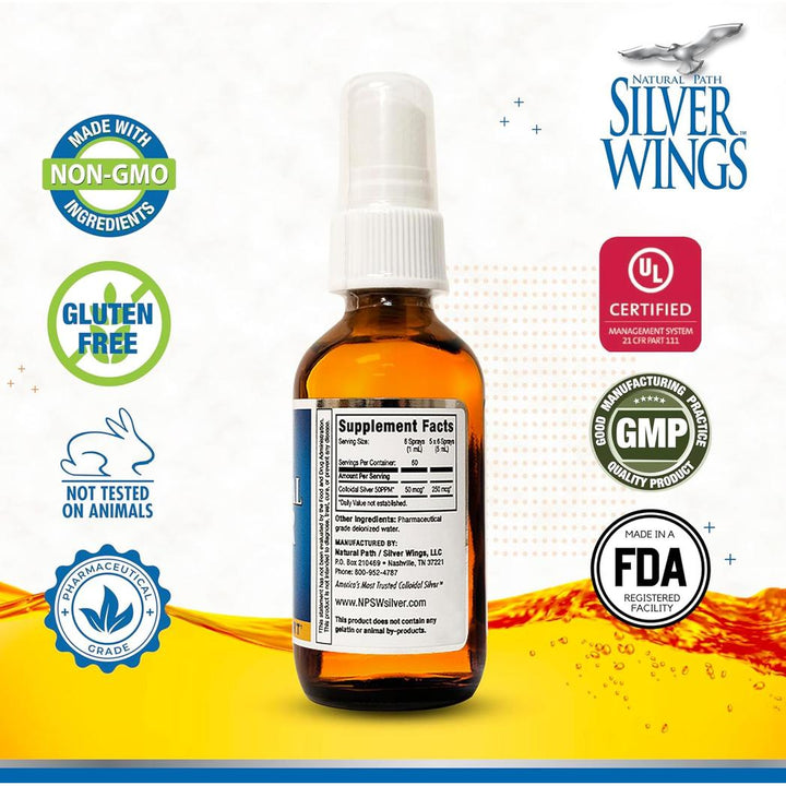 Natural Path / Silver Wings Plata coloidal 500 ppm 2 oz.