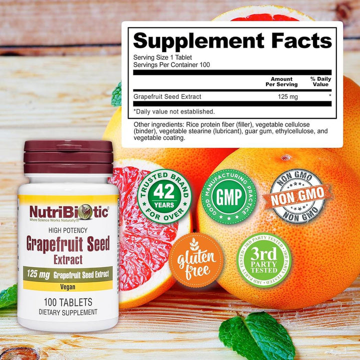 NutriBiotic Grapefruit Seed Extract 125 mg 100 tab