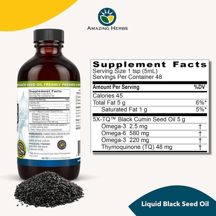 Amazing Herbs PREMIUM Black Seed Oil 8oz