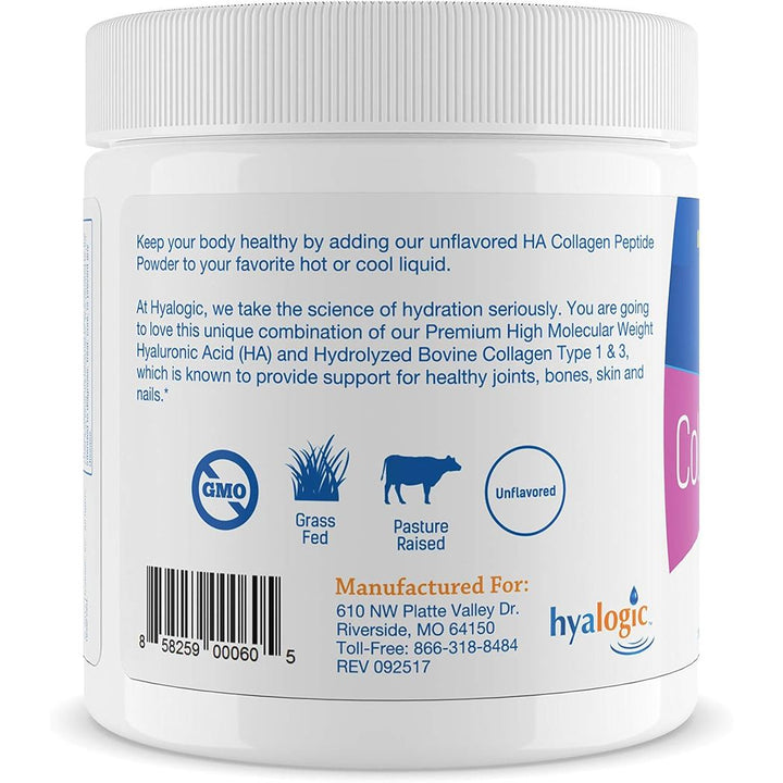 Hyalogic Hyaluronic Acid Collagen Peptides Powder  6.4oz