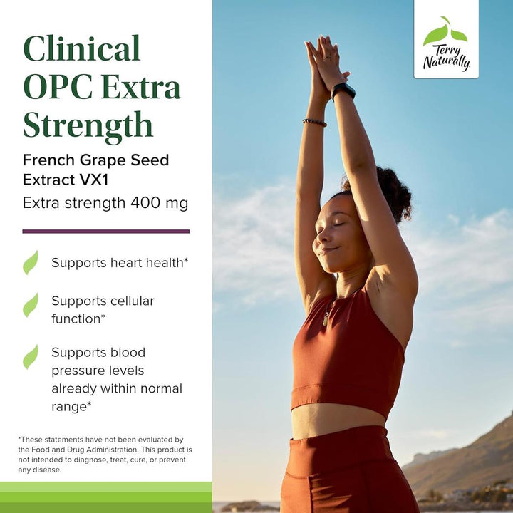 Terry Naturally Clinical OPC French Grape Seed Extract Extra Strength 60 Softgels 400mg