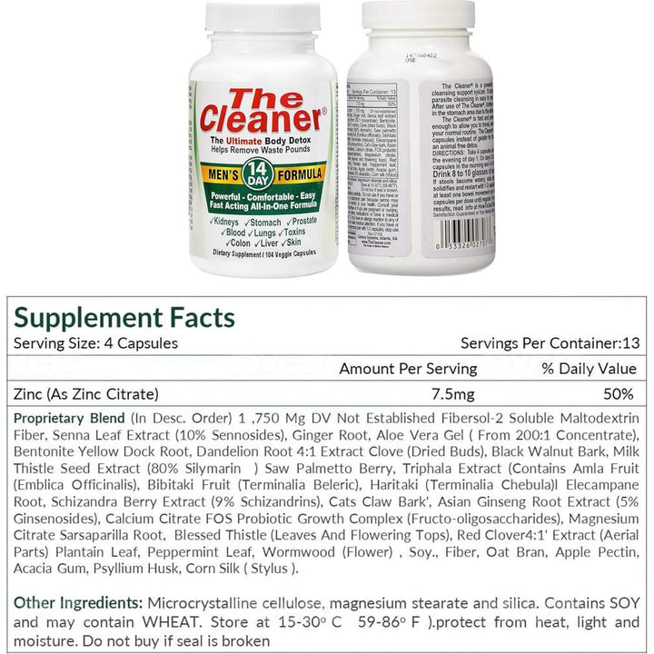 The Cleaner® Detox 14 Day Men 104 capsules
