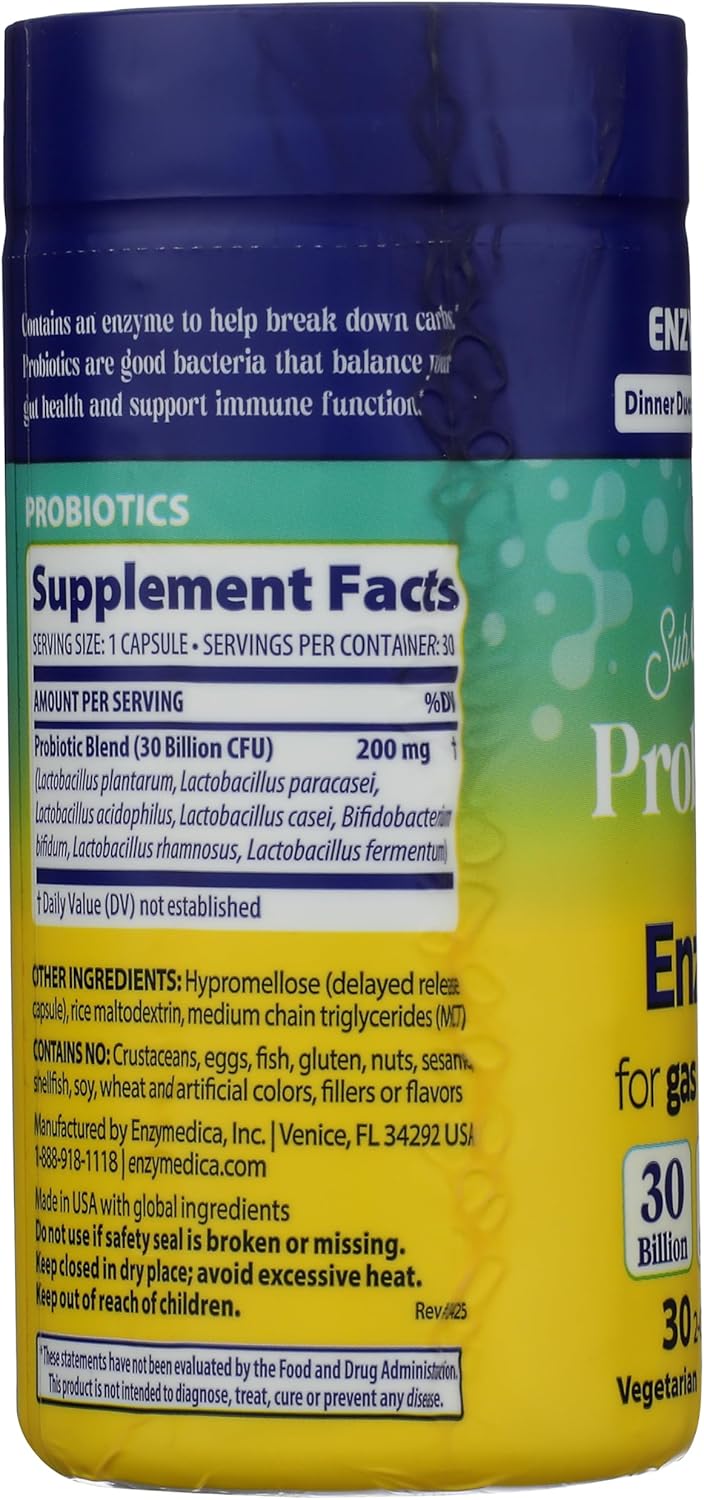 ENZYMEDICA Dinner Duo for Gas and Bloating Probiotic + Enzymes, 30 CT