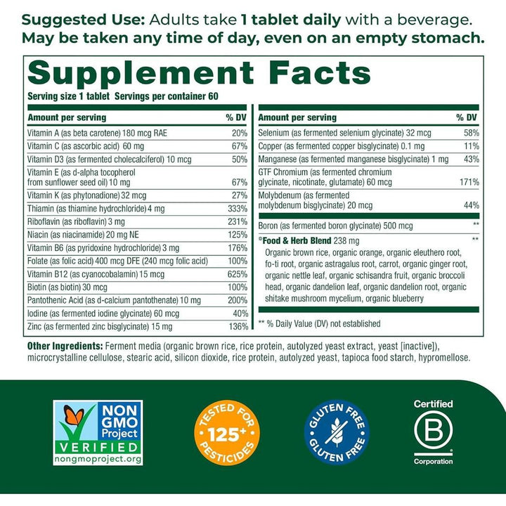 MegaFood Men’s One Daily Multivitamin 60 tablets