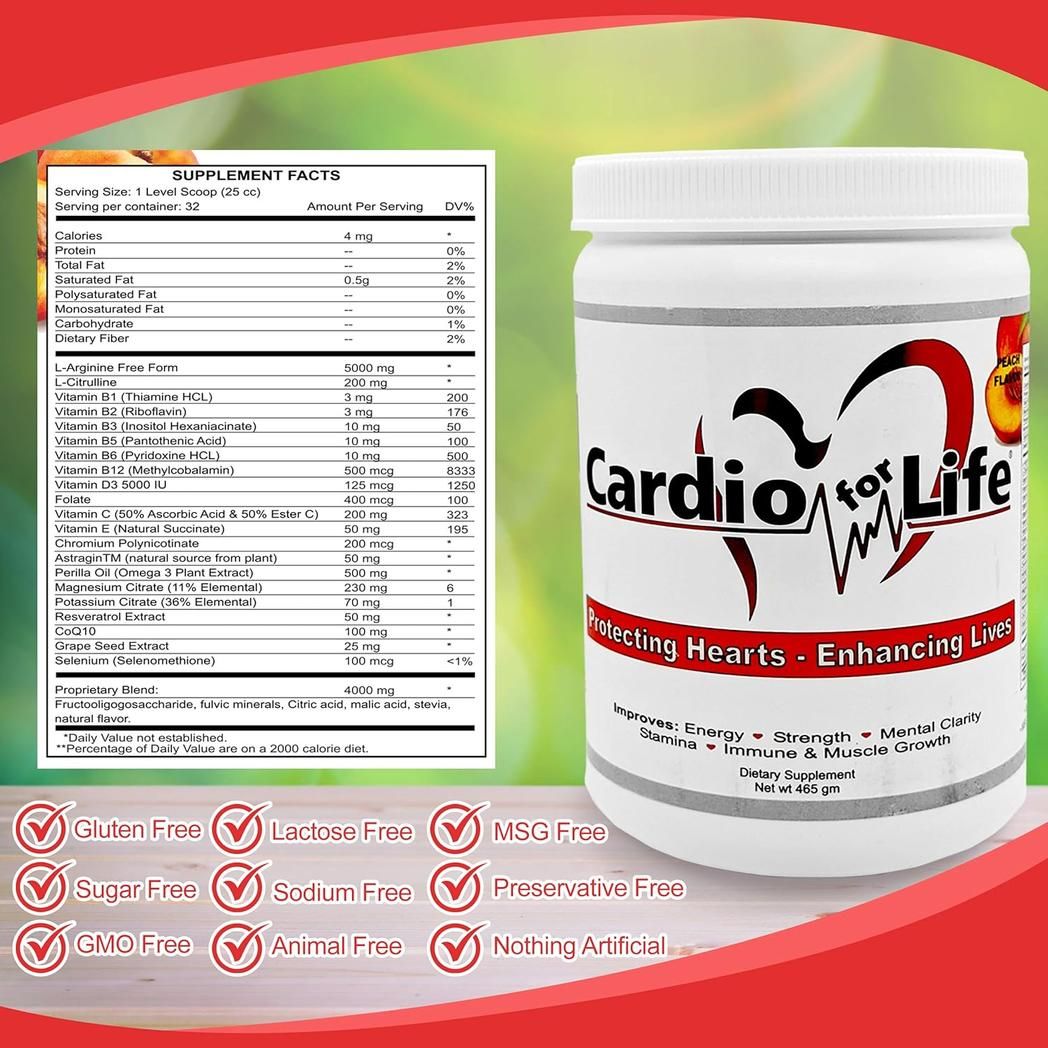 CardioForLife - 16 oz. Powder w/ AstraGin - Peach