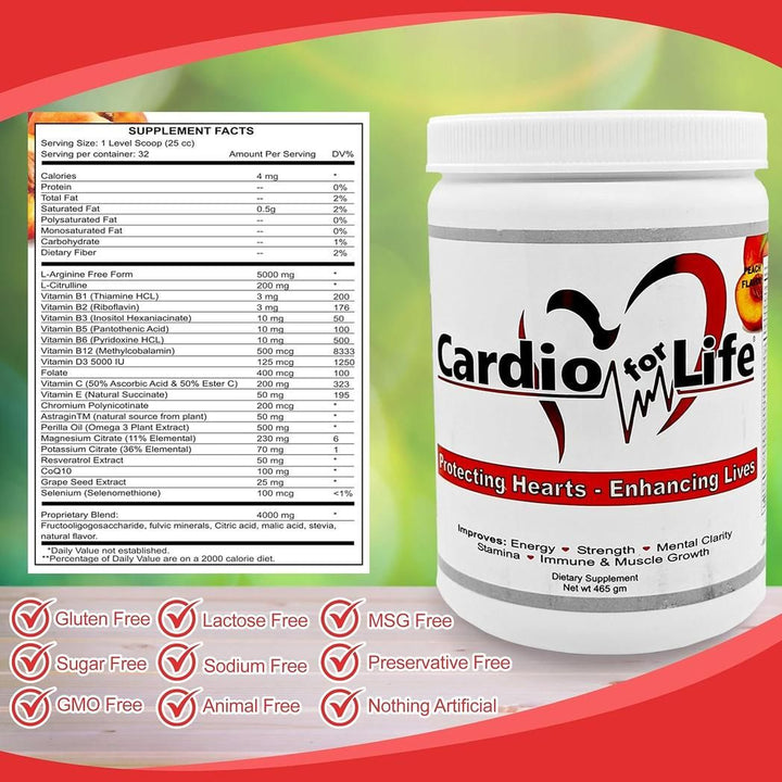 CardioForLife - 16 oz. Powder w/ AstraGin - Peach