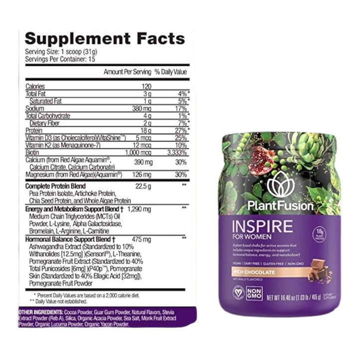 PlantFusion Inspire For Women - Vegan Protein Powder for Women 15.87 oz