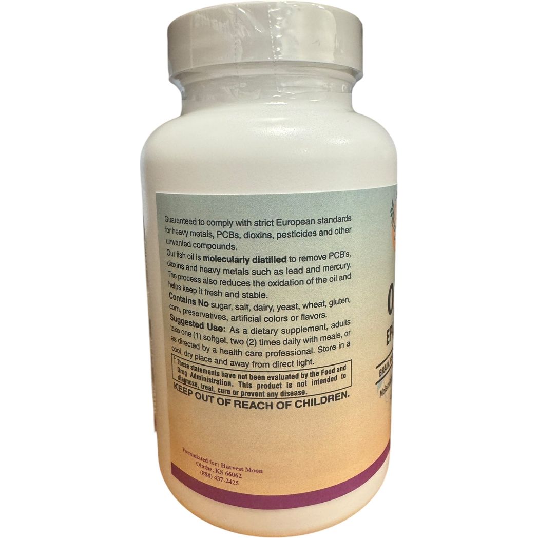 Harvest Moon Omega-3 Fish Oil Molecularly Distilled 100 Softgels