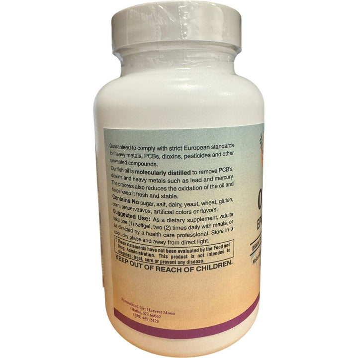Harvest Moon Omega-3 Fish Oil Molecularly Distilled 100 Softgels