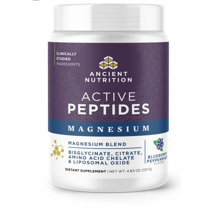 Ancient Nutrition Active Peptides Magnesium Complex Blueberry Peppermint 4.83 ounces