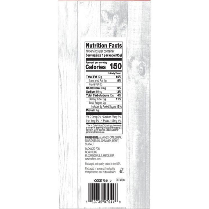 NOW Foods Almonds, Cinnamon Honey snack packet 35 grams