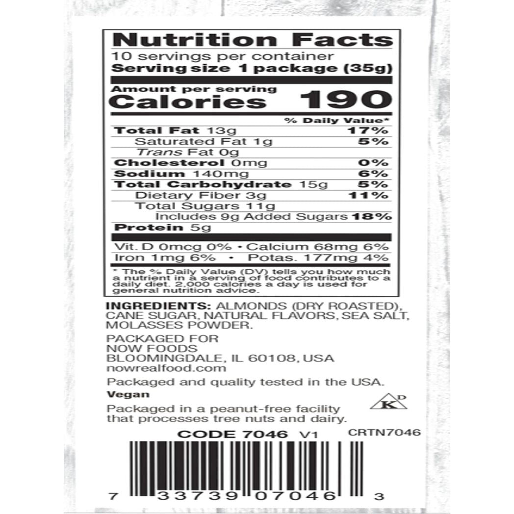 NOW Foods Almonds, Salted Caramel snack packet 35 grams
