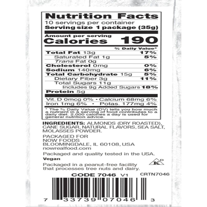 NOW Foods Almonds, Salted Caramel snack packet 35 grams