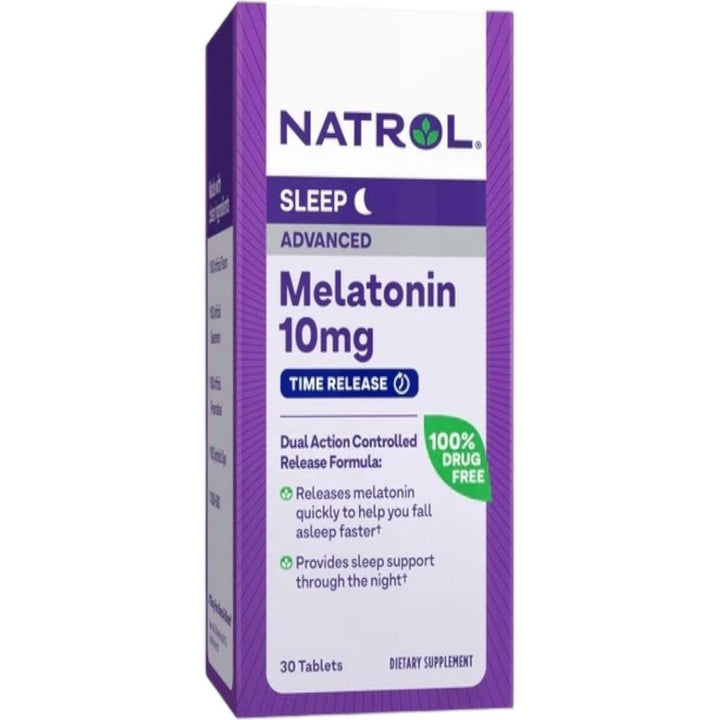 Natrol Advanced Sleep Melatonina de máxima potencia, liberación controlada, 10 mg, 60 comprimidos 