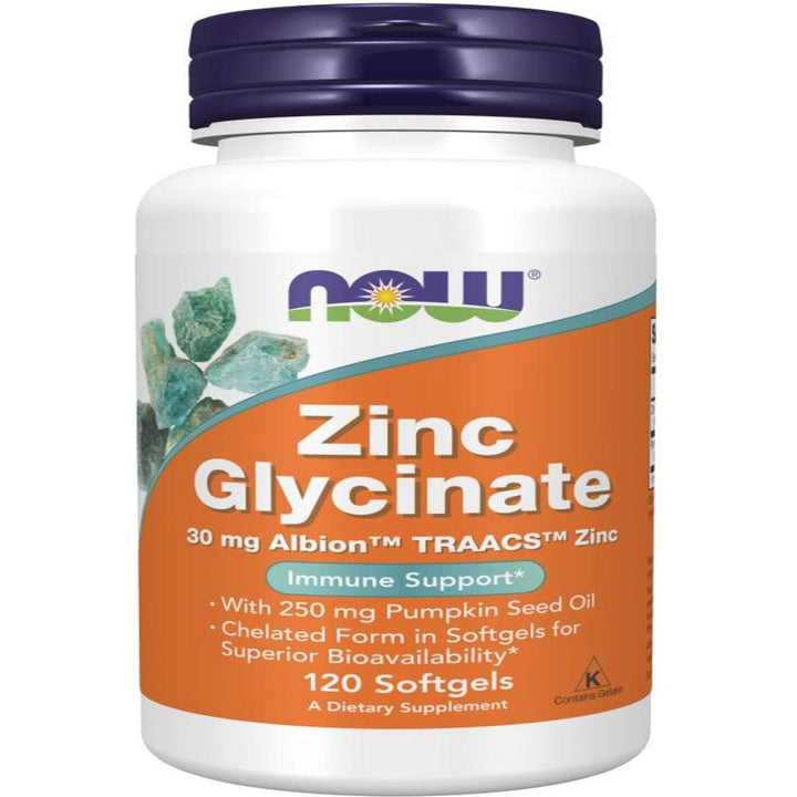 NOW Foods Zinc Glycinate 120 Softgels