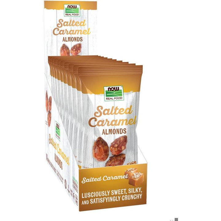 NOW Foods Almonds, Salted Caramel snack packet 35 grams